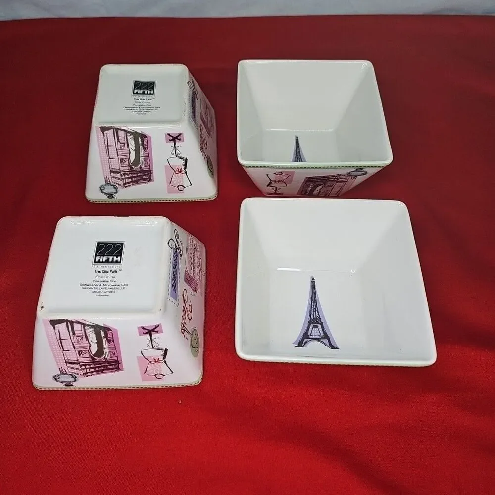 Paris Sauce Bowls French Boutique Chic Romance Nut Candy Snack Appetizer Set